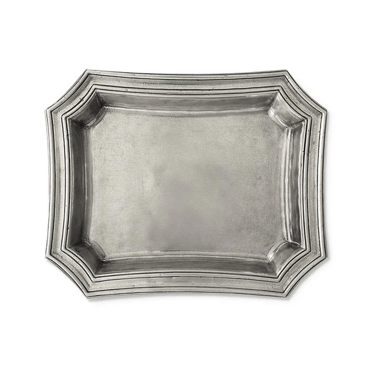 Overhead view of Pocket Change Tray showcasing a raised decorative rim and recessed center with a white background