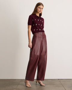 Camilla Embroidered Knit Top in Blackberry