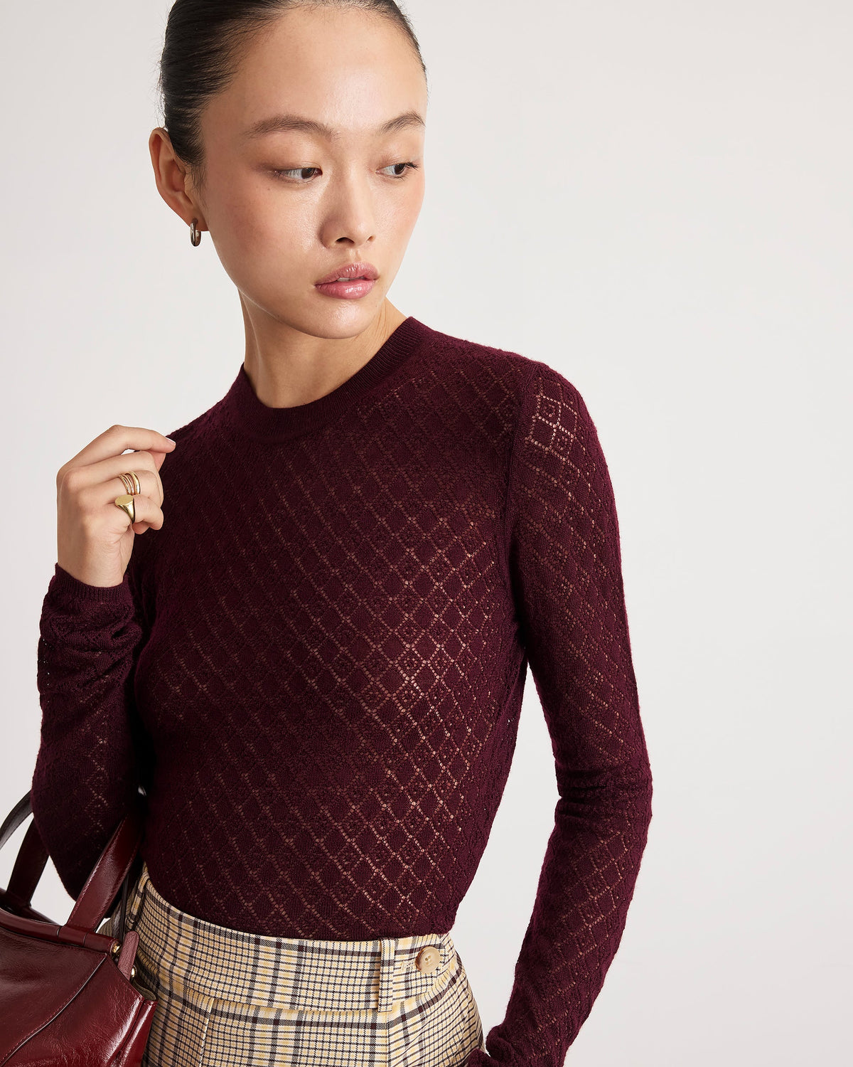 Crew Neck Kayden Knit in Blackberry