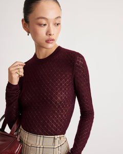 Crew Neck Kayden Knit in Blackberry