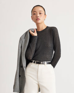 Crew Neck Kayden Knit in Dark Heather Gray