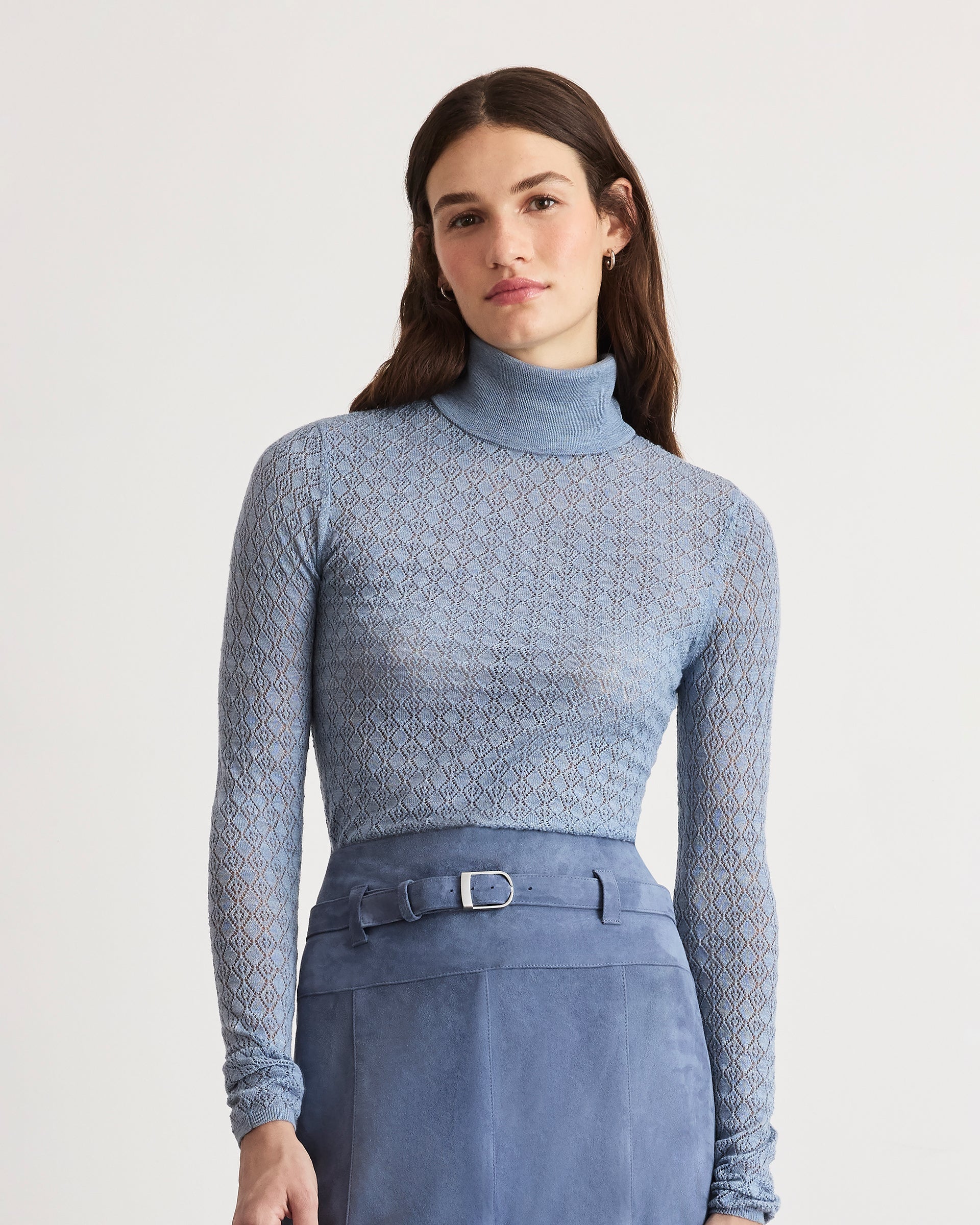 Kayden Turtleneck in Cloudy Seafoam