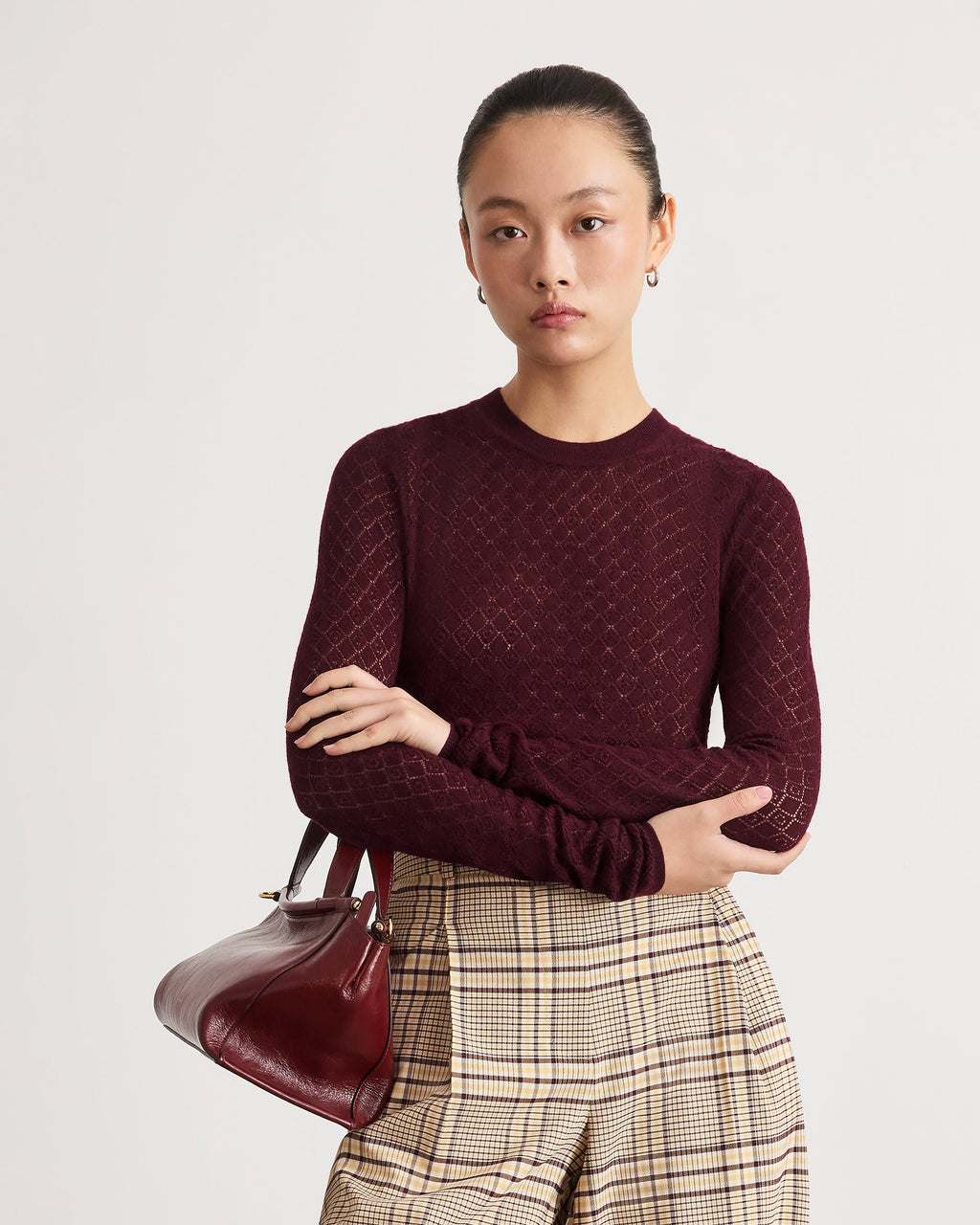 Crew Neck Kayden Knit in Blackberry