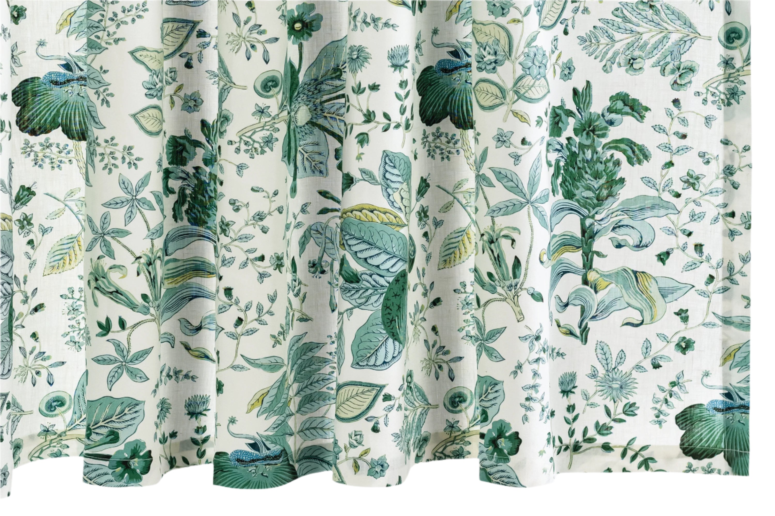 Pomegranate Linen Shower Curtain in Emerald