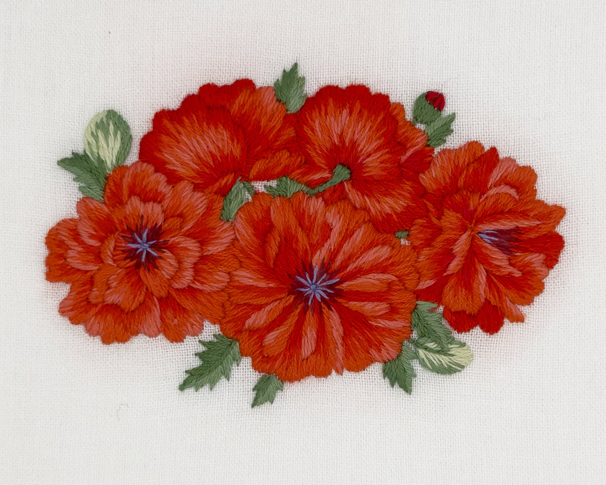 Image of a Henry Handwork Poppies Bouquet motif.