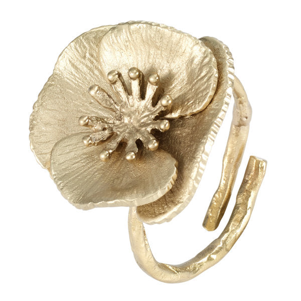 Bodrum Linens Poppy Flower Gold NPR S/4