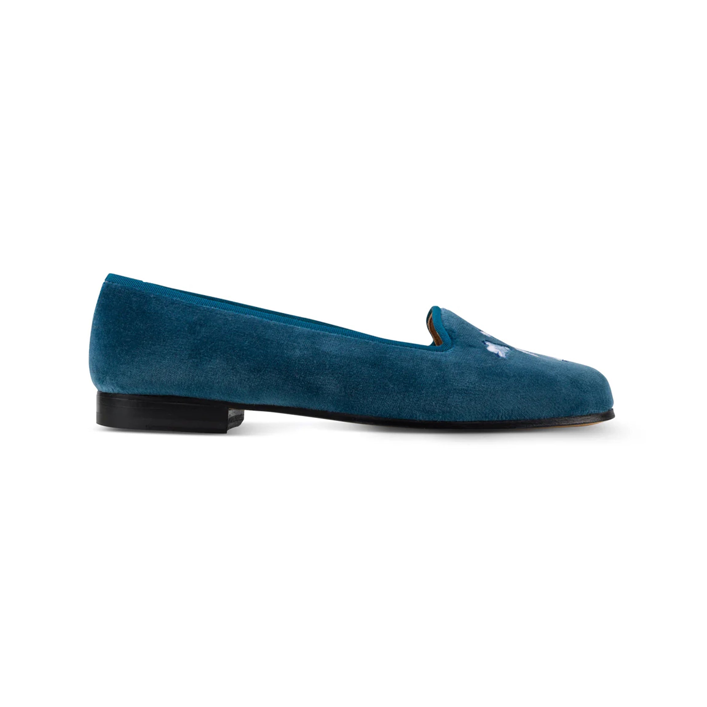 Porcelain Cobalt Velvet Skimmer