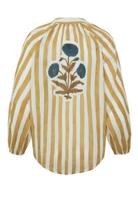 Porto Popover in Khaki Stripes