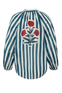Porto Popover in Navy Stripes