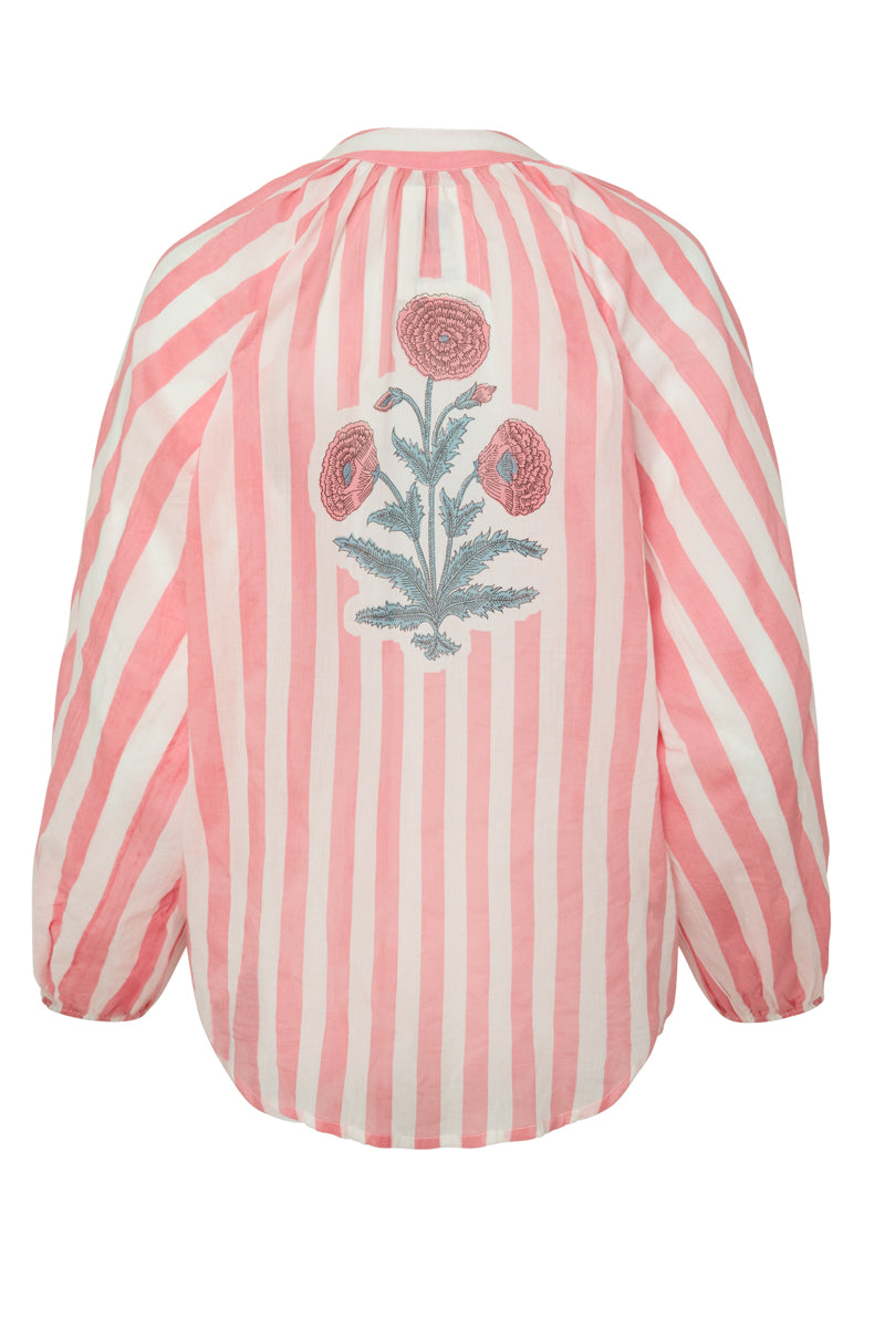 Porto Popover in Pink Stripes
