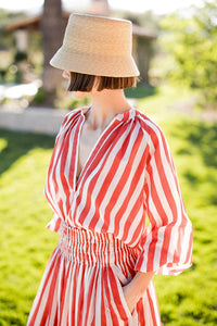 Porto Popover in Red Stripes