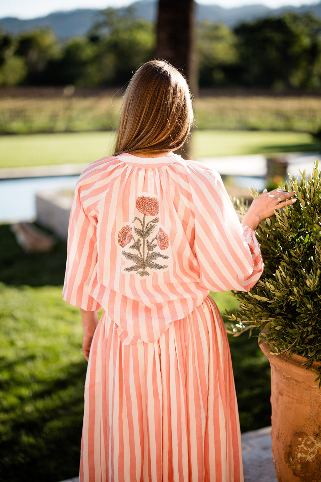 Porto Skirt in Pink Stripes