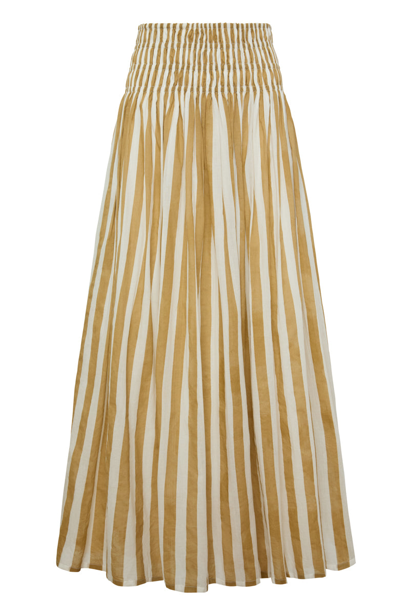 Porto Skirt in Khaki Stripes