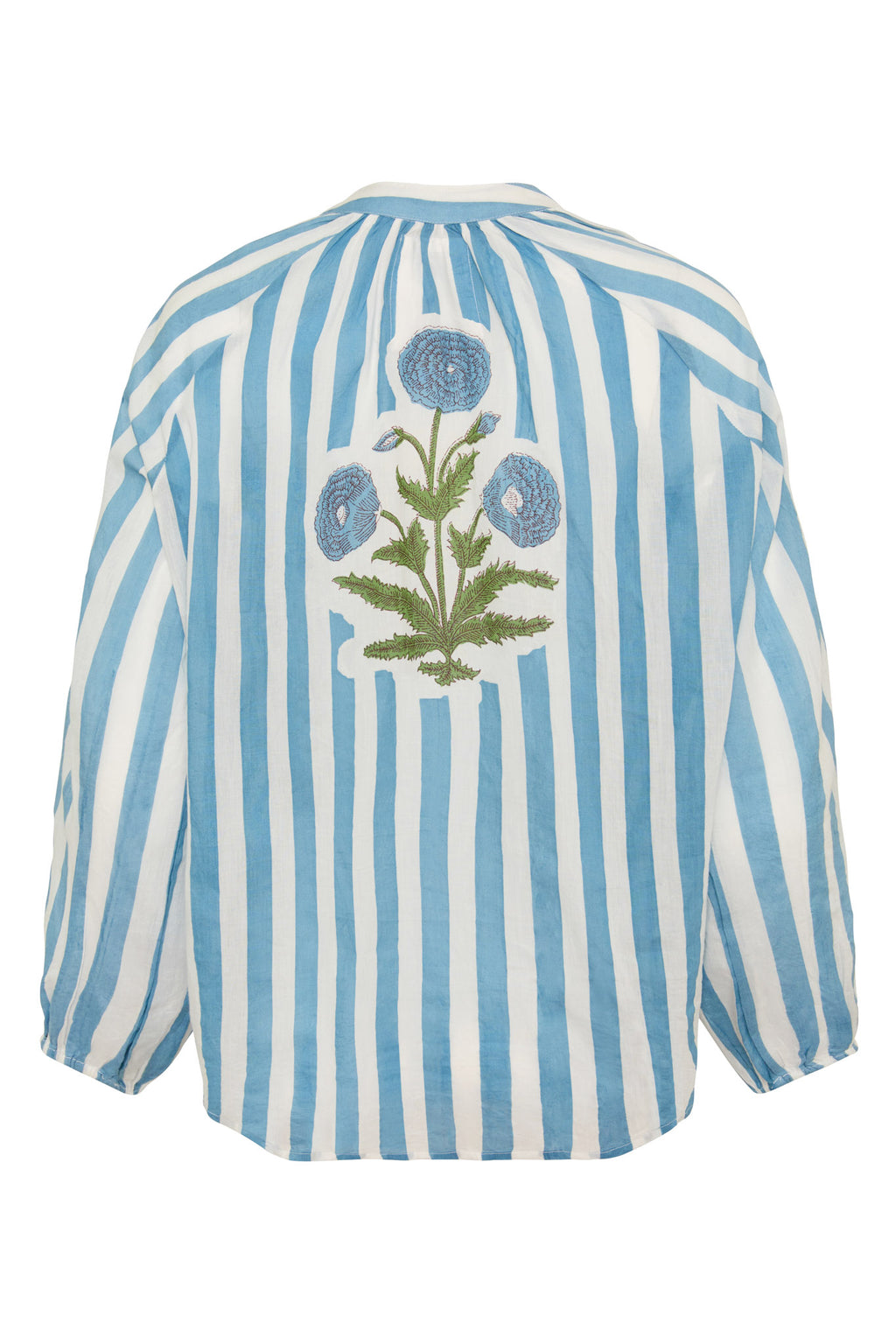 Porto Popover Top in Blue Stripe