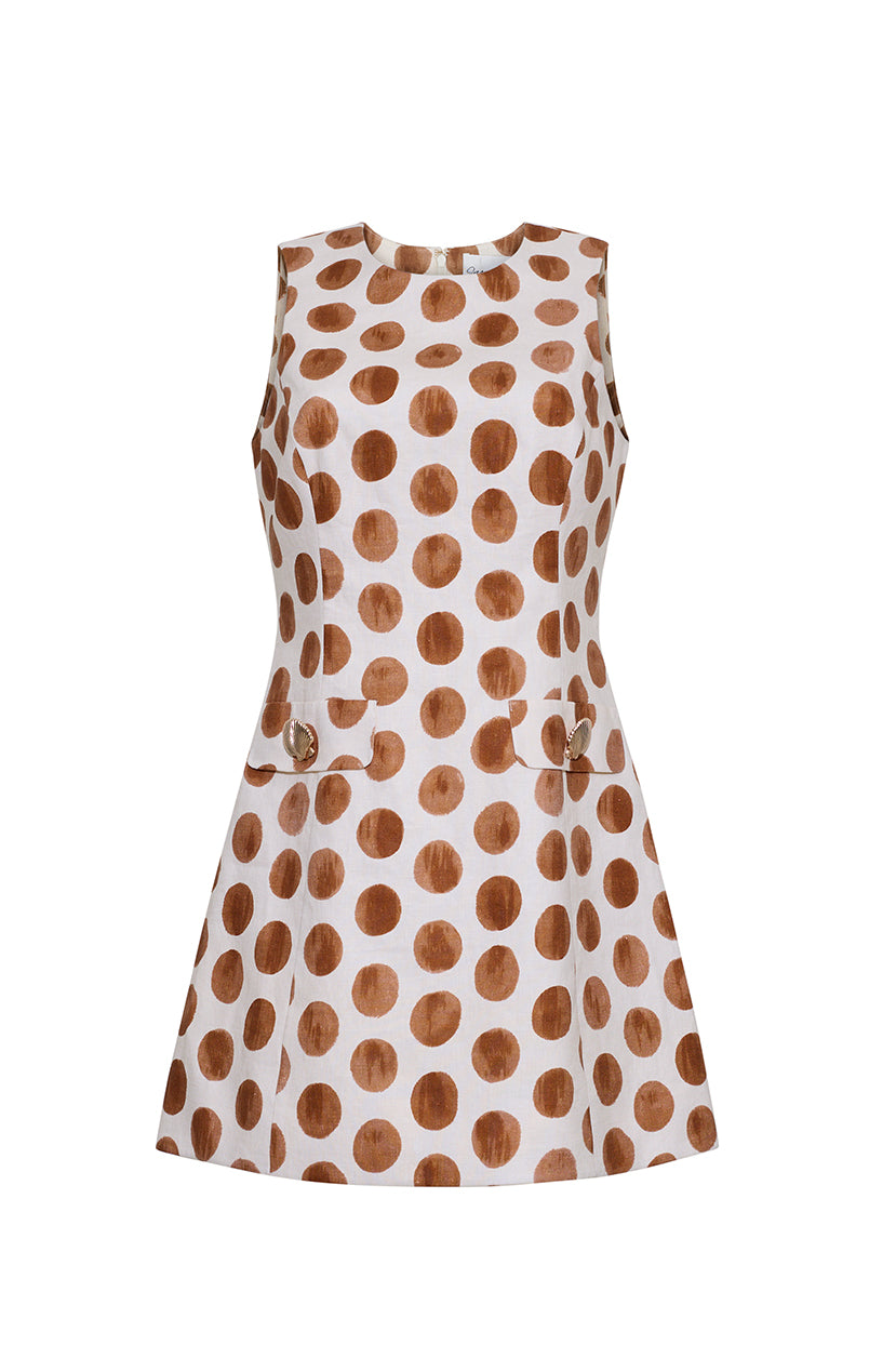 Posie Dress in Celeste Spot Ginger