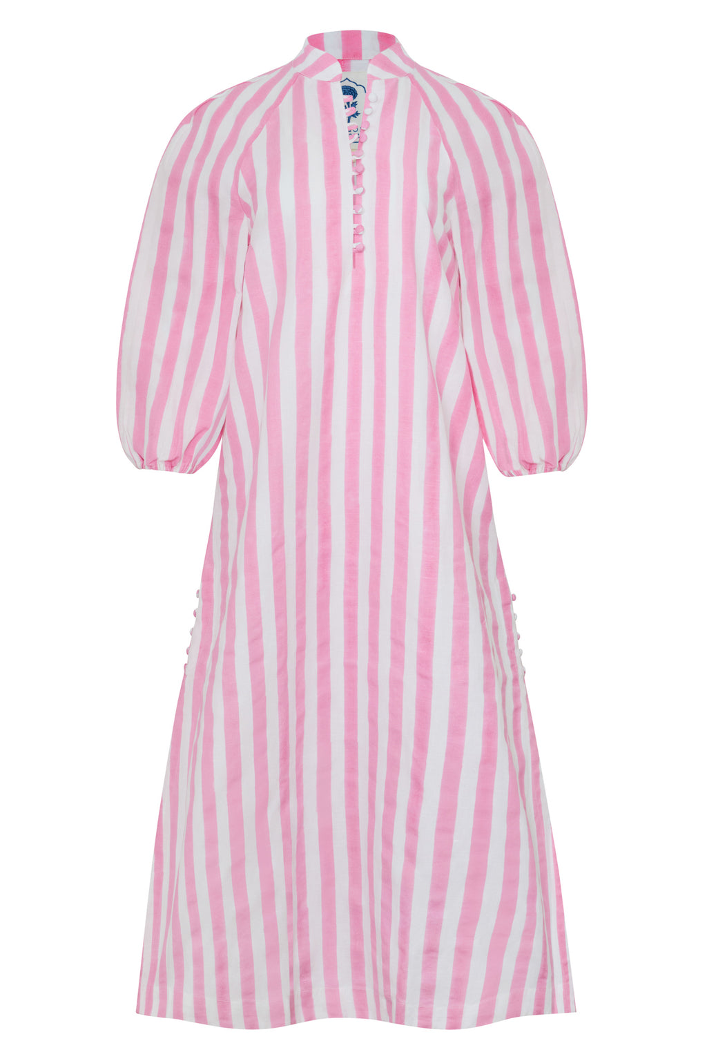 Positano Striped Caftan in Pink Stripes