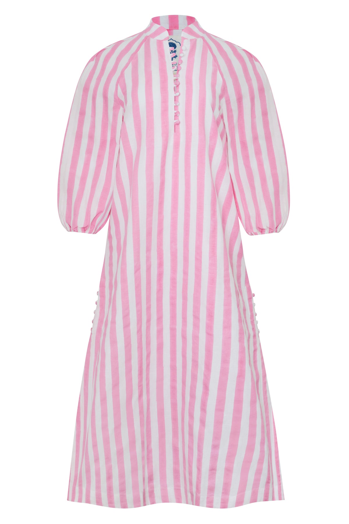 Positano Striped Caftan in Pink Stripes