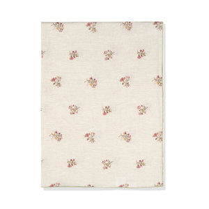Scarlet Flax & Field Posy Pinstripe Printed Tablecloth