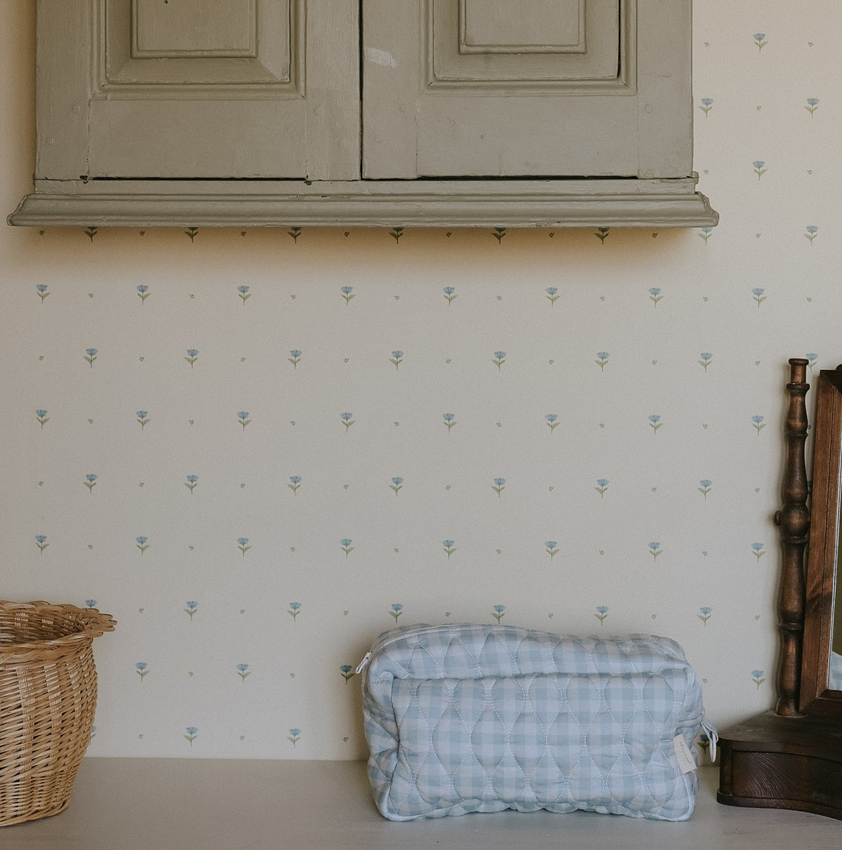 Toiletry Pouch in Blue Gingham