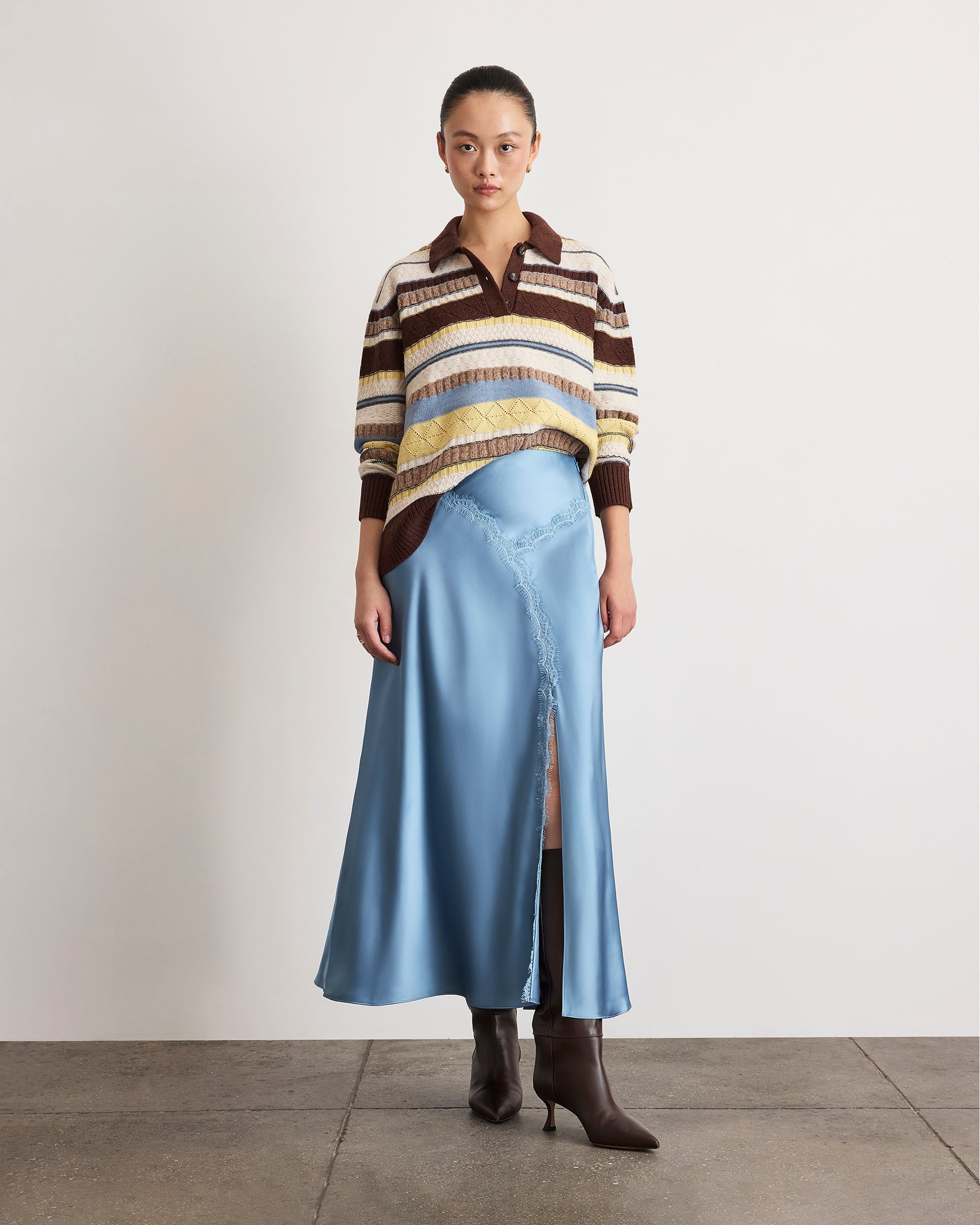 Bethany Skirt in Shadow Blue