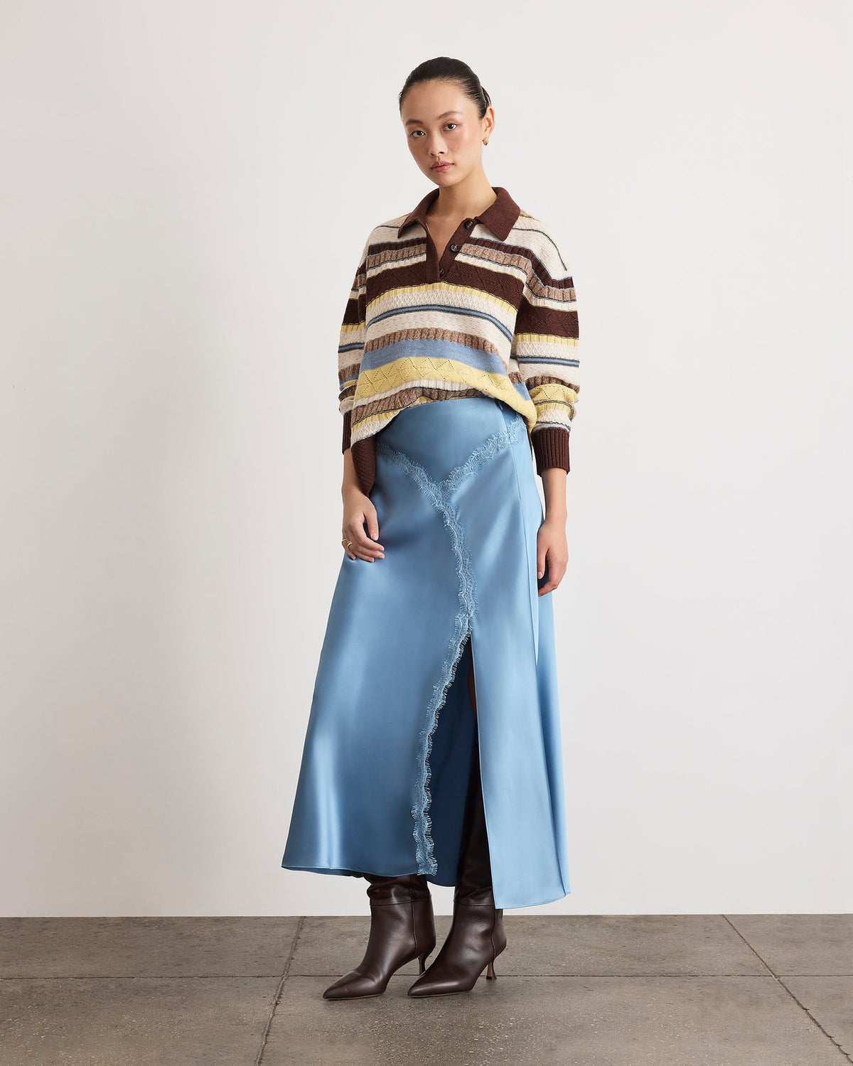 Bethany Skirt in Shadow Blue