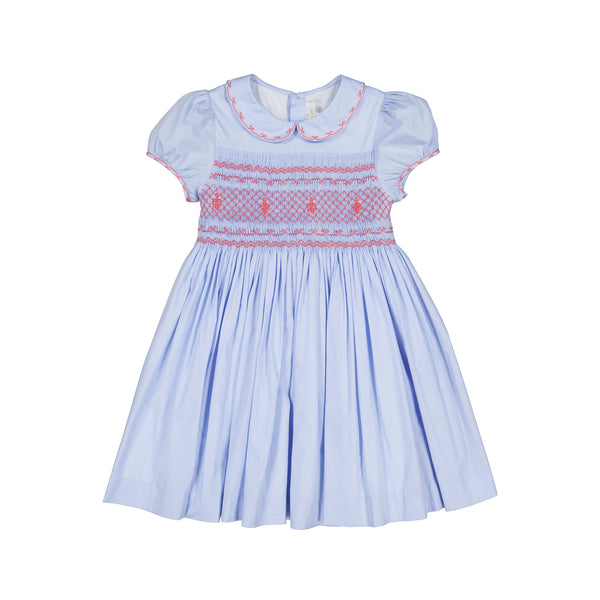 Princess Charlotte Heirloom Blue Smocked Dress 8Y