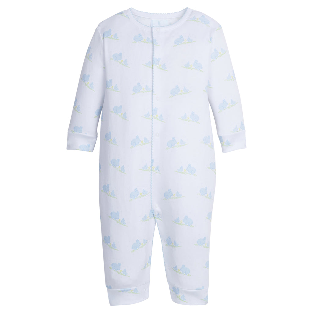 Printed Romper Blue Bunnies