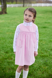Little English classic and preppy girl's clothing, pink corduroy jumper