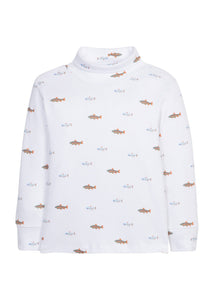 printed turtleneck with multicolored fish, Little English classic boy's turtleneck