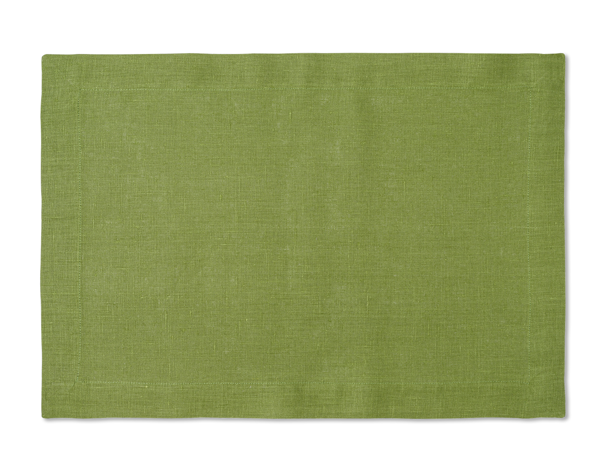 A linen placemat in the color lime