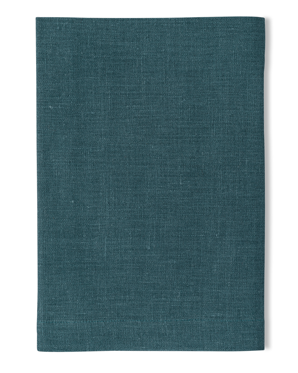 A linen placemat in the color peacock