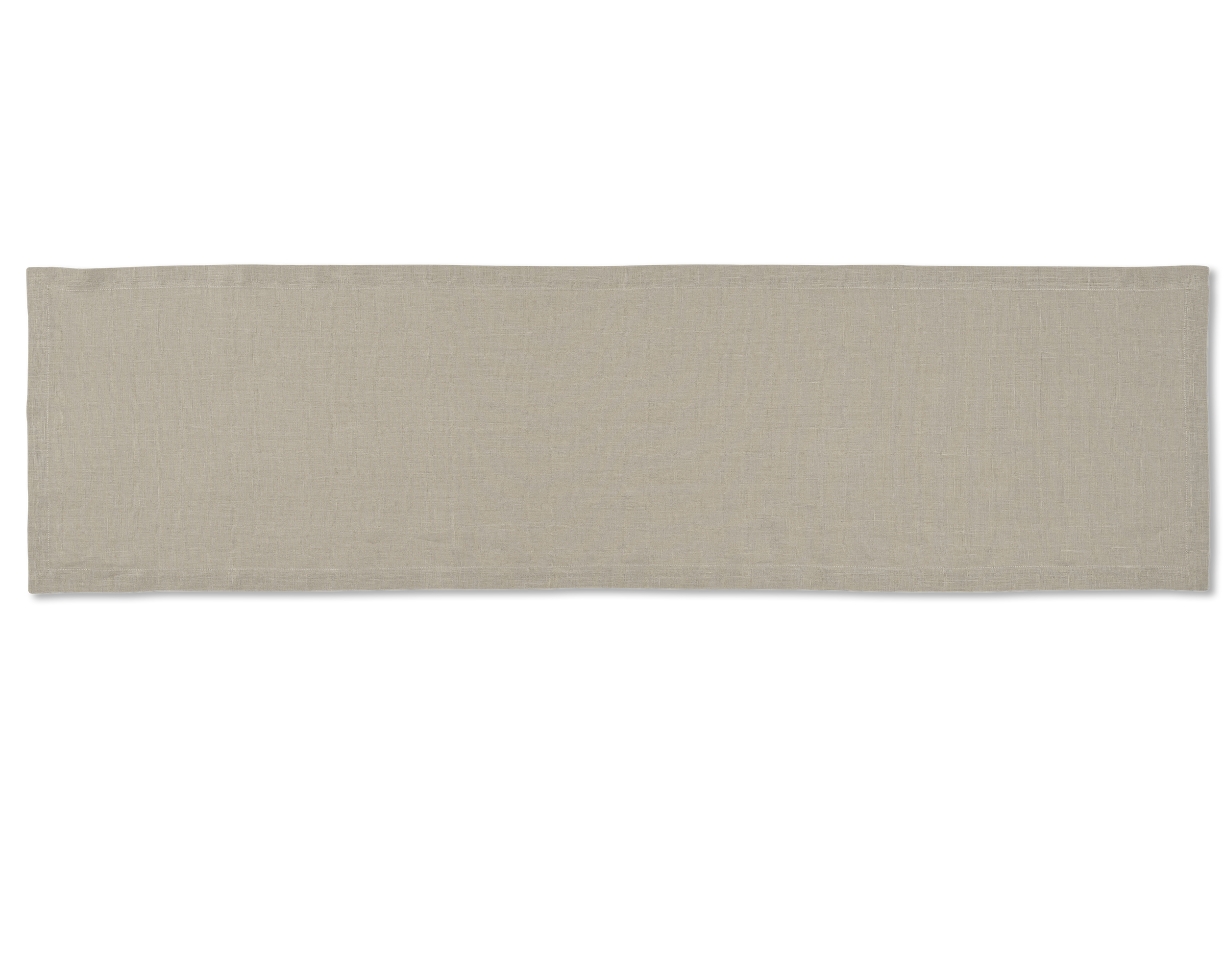 A linen table runner in the color sand