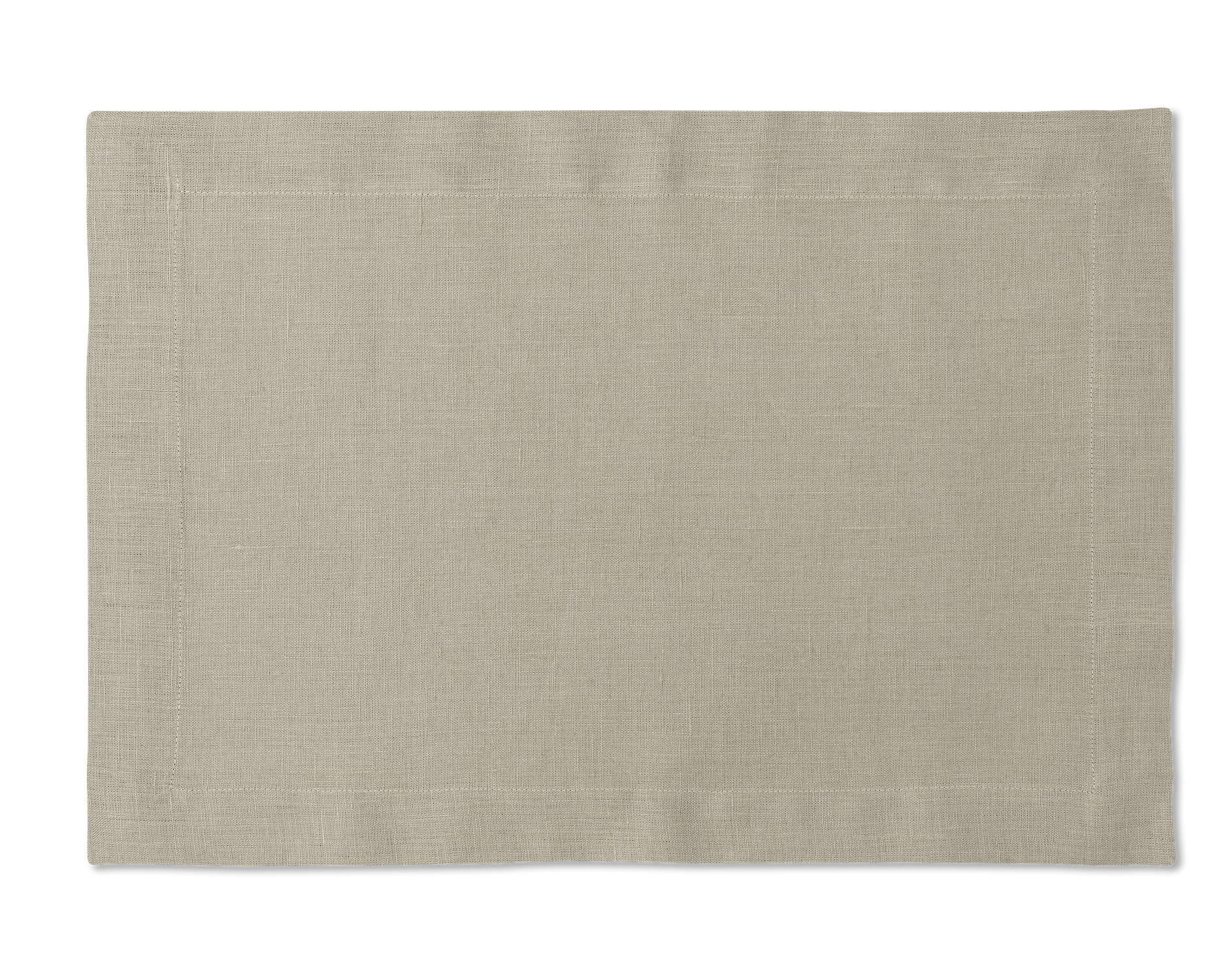 A linen placemat in the color sand