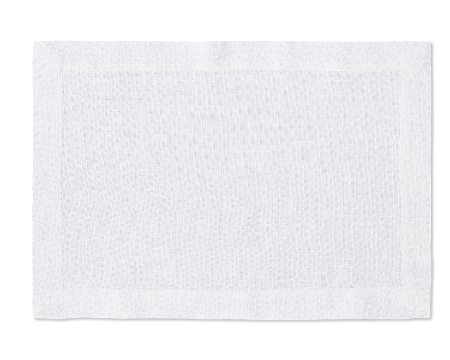 A linen placemat in the color white