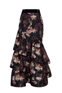 Priya Skirt in Elysian Flora Black