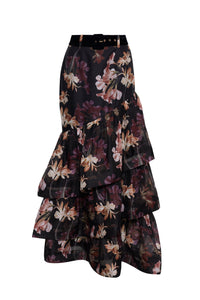 Priya Skirt in Elysian Flora Black
