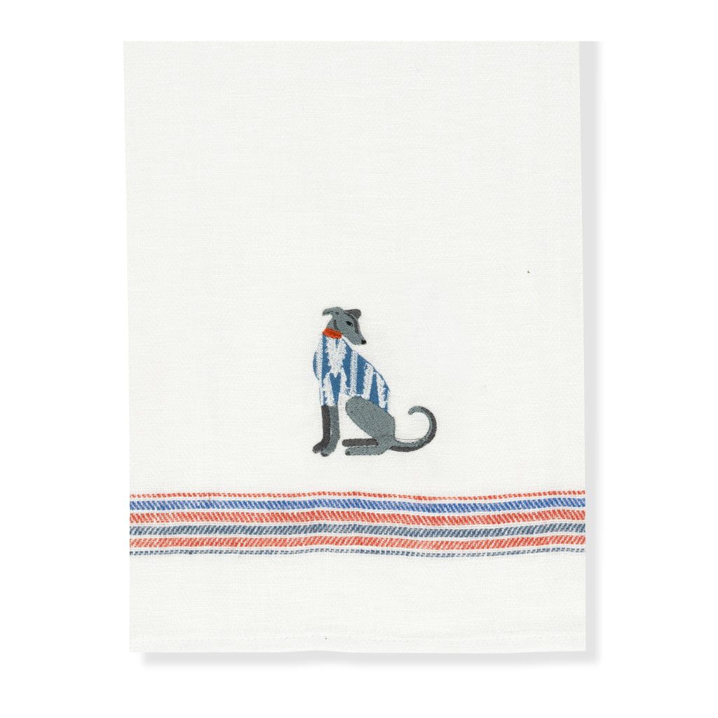 Kitchen Towel with Lurcher Embroidery