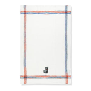 Kitchen Towel with Pug Embroidery