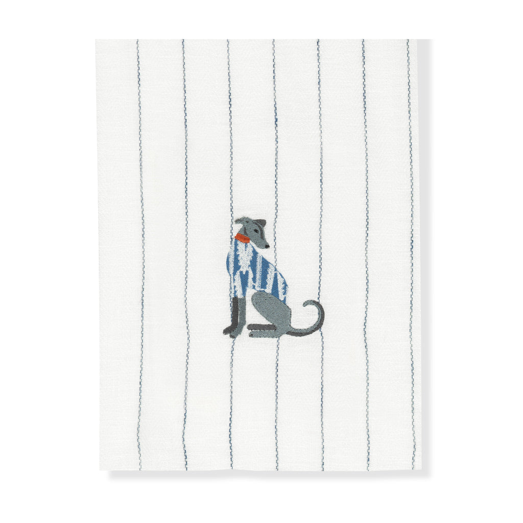 Kitchen Towel with Lurcher Embroidery