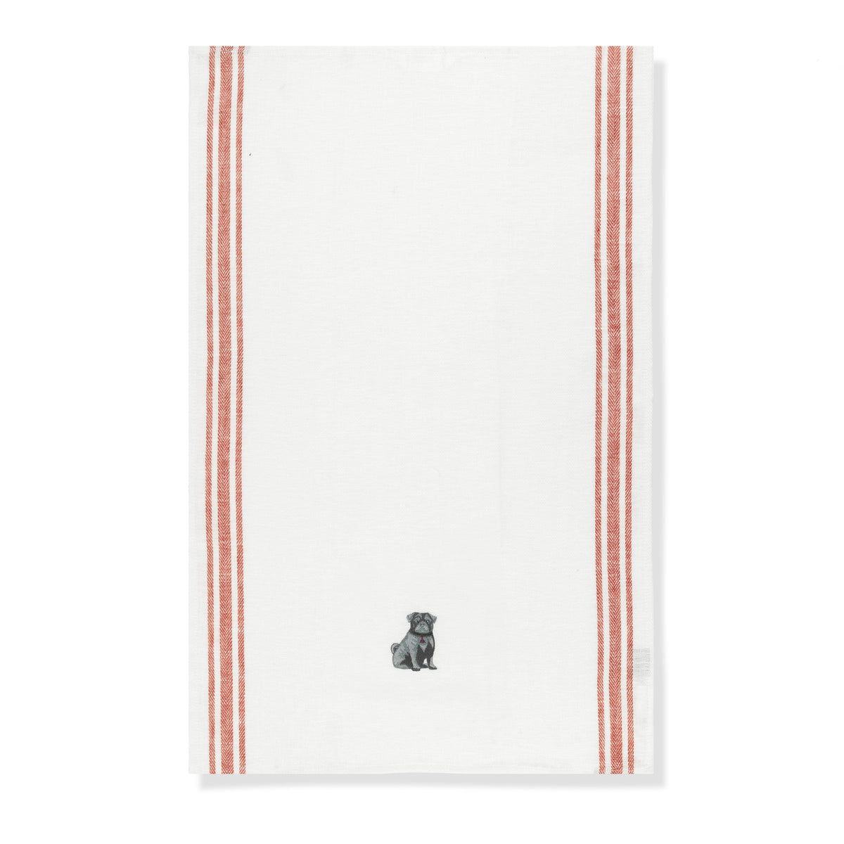 Kitchen Towel with Pug Embroidery