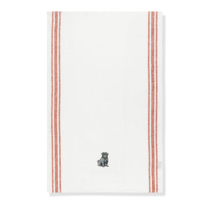 Kitchen Towel with Pug Embroidery