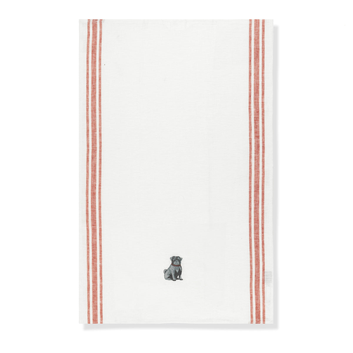 Kitchen Towel with Pug Embroidery