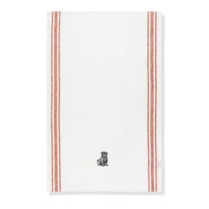 Kitchen Towel with Pug Embroidery