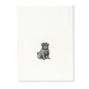 Kitchen Towel with Pug Embroidery
