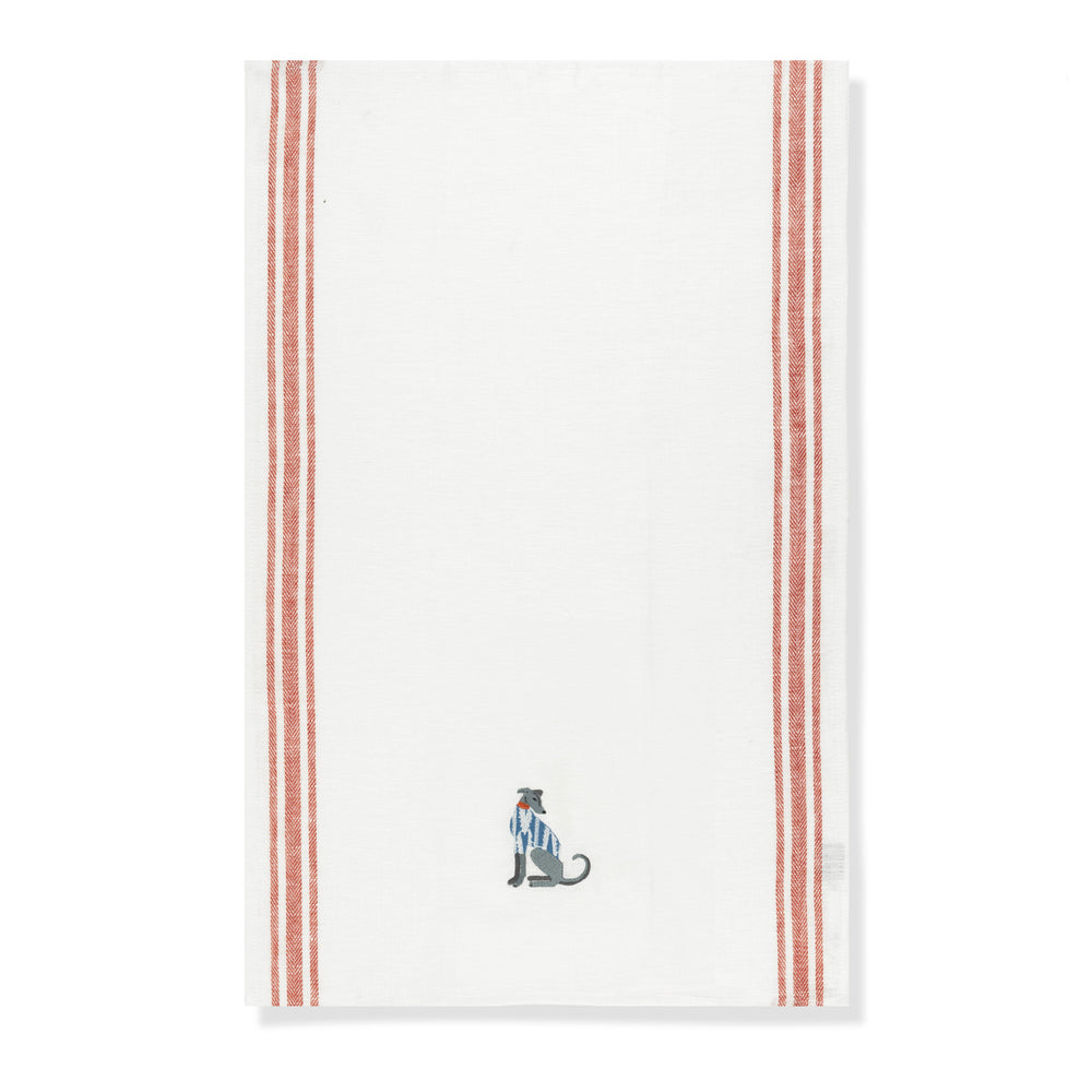 Kitchen Towel with Lurcher Embroidery
