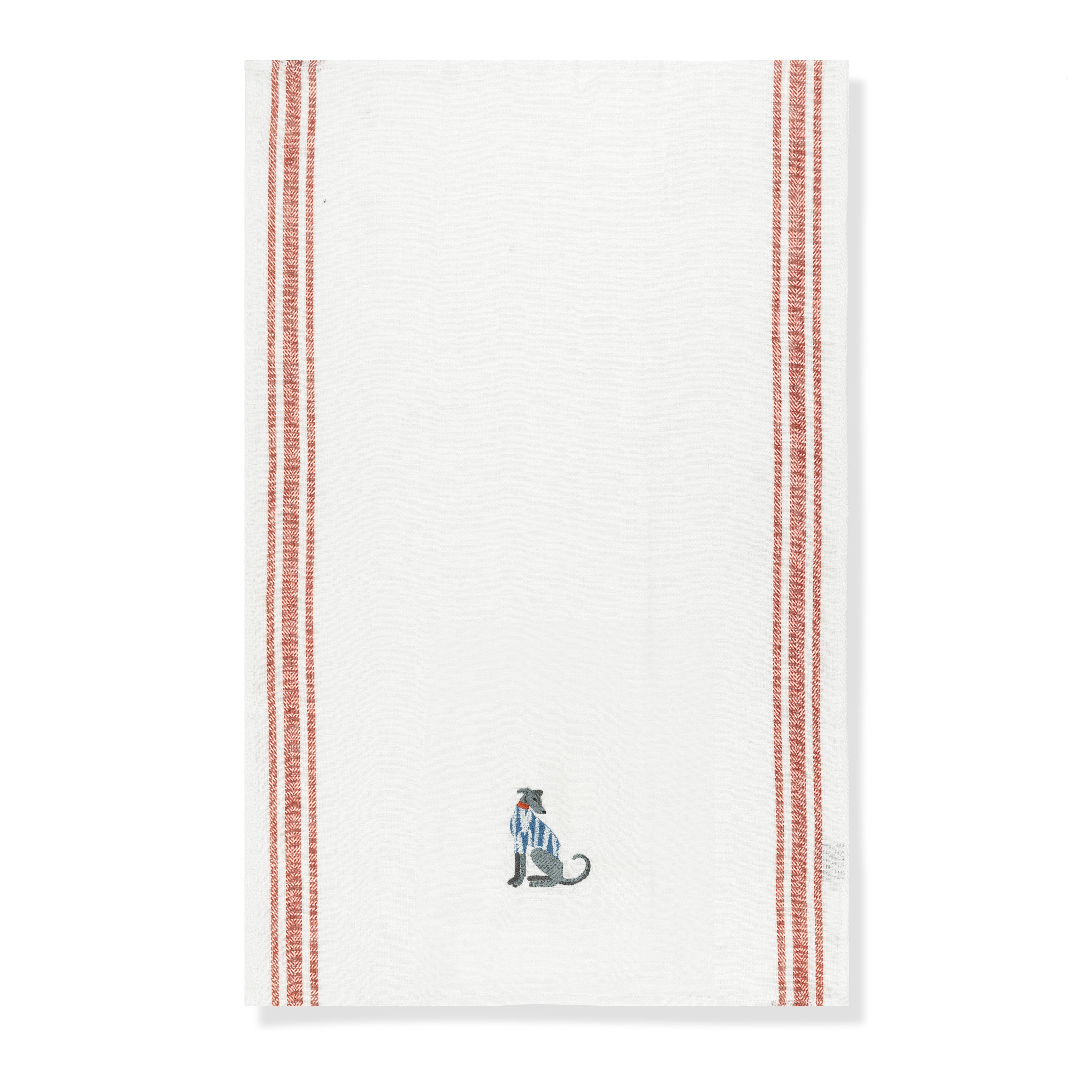 Kitchen Towel with Lurcher Embroidery