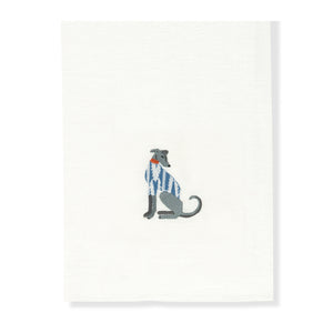 Kitchen towel with lurcher embroidery