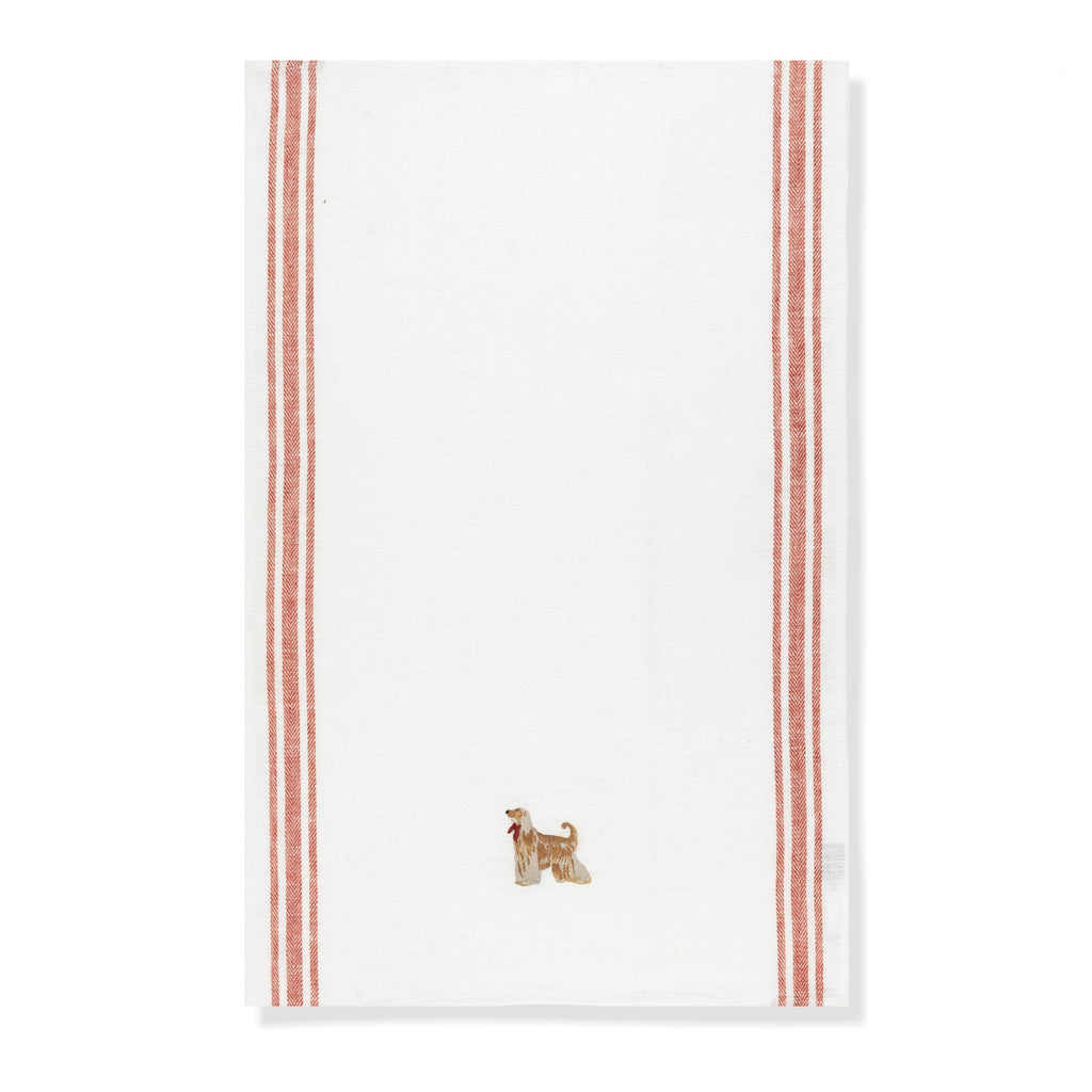 Kitchen Towel with Afghan Hound Embroidery