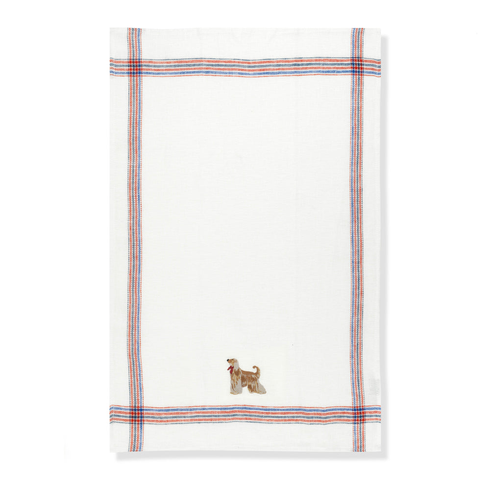 Kitchen Towel with Afghan Hound Embroidery