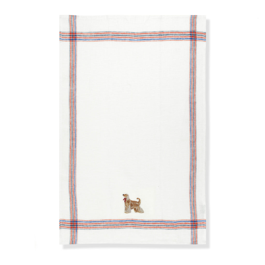 Kitchen Towel with Afghan Hound Embroidery